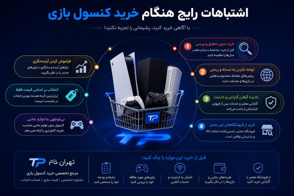 اشتباهات رایج هنگام خرید کنسول بازی