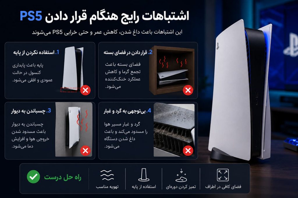 اشتباهات رایج هنگام قرار دادن ps5