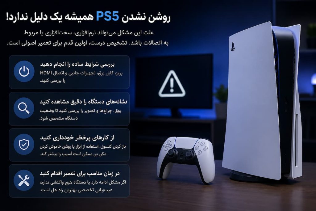 درنتیحه علت روشن نشدن ps5 چیست؟