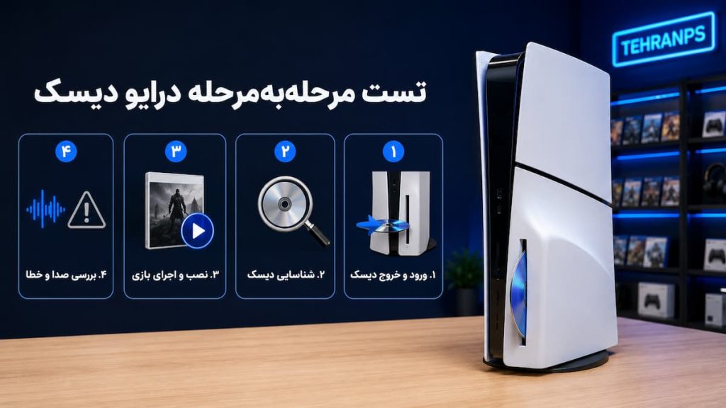 تست مرحله به مرحله درایو ps5 slim standard